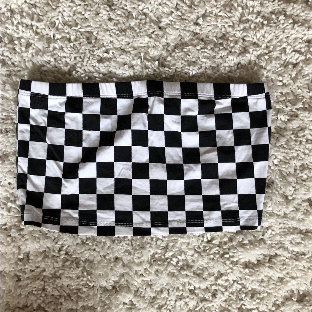 White and black tube top